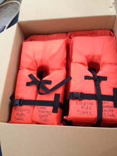 First shipment of loaner life jackets.